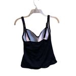 Liz Claiborne swimwear tankini black ruched sides black & beige stripes Size 10 Photo 1