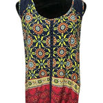 Elodie XL Boho Sleeveless V-Neck Tunic Top Lace Detail Paisley Floral Women Photo 0