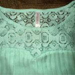 Xhilaration  Mint Green Lace and Pleated Sleeveless Top Photo 3
