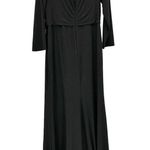 La Femme Black Long Sleeve Faux Wrap Evening Gown Size 16 Photo 5