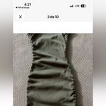 Good American  Women’s Ruched Tank Mini‎ Dress Olive Green Size 0 Photo 3