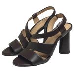 Antonio Melani new ༄ Strappy Round Chunky Heels Leather Sandals ༄ Mocha 8M Photo 6