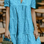 Flamingo Vestido azul bohemio verano Photo 0