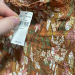 Aerie  Smocked Orange Floral Square Neck Puff Sleeve Cropped NWT Photo 4