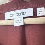 Chico's  Top Womens Balloon Puff Sleeve Tee Red Shirt Cotton Blend Basic XXL Photo 2