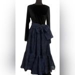 Rachel Parcell Tie Waist Tiered Long Sleeve Midi Dress Sz 8 Modest Event Holiday Photo 9