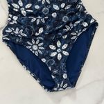 Bleu Rod Beattie Bleu Rod BeattieTake-a-Dip Shirred Bandeau one Piece Swimsuit Floral navy size 8 Photo 7