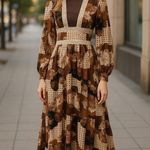 SHEIN X Cream Gown with Mock Neck Size L Photo 0