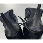 Amelia Grace Shoes Women’s Size 10 Palm Print Fabric Heels Slip On Open Toe Heel Black Photo 13