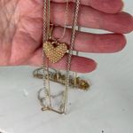 Boutique Long three strand necklace with pearl covered heart pendant. Photo 4