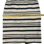 J.Crew  Women's Size 9 Double Striped‎ Pencil Skirt Black Cream Career Business Photo 6