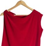 Norma Kamali Drop Shoulder Asymmetric Sleeveless Red Top Size XS Photo 4