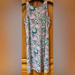 Talbots Floral Effortless Jersey Body Slimming Shift Dress Purple Green Size XS Photo 4