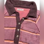 Free People  We The Free Sun's Out Polo Top Cotton Striped Print Z182 Small Photo 4