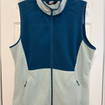 Lands' End NWOT  Aqua and Light Blue Fleece Vest Womens XL Photo 0