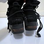 Sorel Farah Black Suede Leather Ankle Boots Tie Tassel Booties Women’s SZ 7 Photo 4