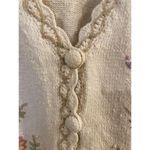 Erika Vintage  Cottagecore Floral Embroidered Beaded Knit Vest Cream Medium Photo 10