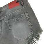 One Teaspoon 4040 Skirt With Low Waist & Raw Hem Size 27 black Denim button fly Photo 10