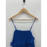 New In Blue Striped Mini Dress Size M Tiered Holiday Festival Cocktail Party NWT Size M Photo 3