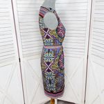 Premise Mosaic Multi Print Faux Wrap Belted Sleeveless Dress Multicolor Small Photo 2