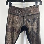 Lululemon Size 6 Wunder Under Crop II Full On Luon Golden Goddess Cashew Black Photo 3