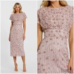 Mac Duggal  94117 Pink Cap Sleeve Column Midi Dress With Floral Beading Photo 2