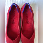 Rothy's  Vibrant Red Flats with Blue Accents Photo 10
