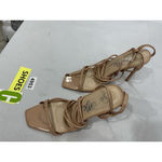 Womans So Me Sandals 7.5 Tie Up Stiletto Heel Nude Tan Photo 2