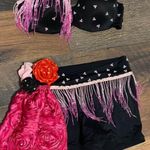 Custom Made Two Piece Dance Costume Black Photo 0