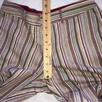 IZOD  Striped Cargo Pants Size 6 Cropped Maroon Green Khaki Beige Photo 8