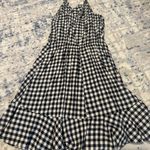 EXPRESS Gingham Black and White Ruffle Mini Dress Photo 3