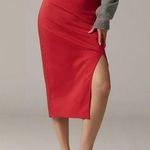 Anthropologie  Maeve Bow Midi Pencil Skirt - Small - Red - NWT Photo 0