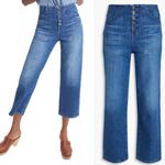 Veronica Beard  CROSBIE Crop Wide Leg High Rise Button Fly Jeans Sz 26 Juno Wash Photo 2