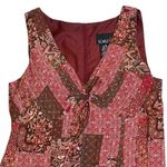 Scarlett Midi Dress Paisley Print Y2K Sleeveles Sundress Red Brown Sz 7/8 Photo 3
