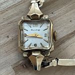 Bulova 10k Gold Plated Rare Vintage Mechanical Winding Ladies Watch Silver Dial Photo 2