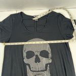 Hot Topic Size S Glitter Skull & Strappy Front Shark Bite Top Short Sleeve Tunic Photo 10