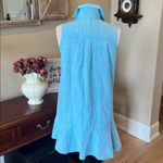 Sleeveless Collared Button Down Baby Blue Shirt Dress Mini New Size XS Photo 3