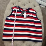 Vintage Striped Sleeveless Patriotic Sweater‎ Red Size 3X Photo 8