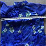 Vintage Cheongsam Long Blue Floral Stone Dress Women’s Sz S Blue Flower Pattern Photo 6