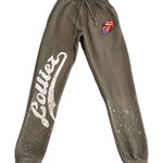 Lolliez Sweatpants Womens L Gray Rhinestone Embellished Graphic Print Pockets Size L Photo 0