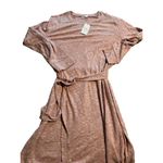 Time & Tru Pink and white space dyed hacci tie waist dress NEW XL Photo 1