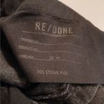 RE/DONE 70's Stove Pipe Cropped Jeans Women 30 Waist Black Fade Button Fly Denim Photo 3