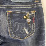 MER Dark Wash Distressed Intentionally Ripped Flare Leg Denim Jeans, Size 27 Photo 7