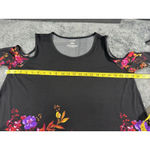 East 5th  Floral Cold Shoulder Top Size Large Black Multi Flutter Sleeve Size L Photo 5