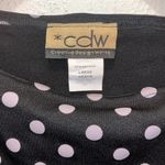 Vintage Y2K Women's Black off White Polka Dot Sleeveless Top • modest • business Size L Photo 2