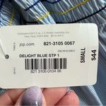 Belle Sky Belle + Sky Blue Off the Shoulder Peplum Top NWT Delight Blue Strip Size Small Photo 8