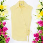 COS  Oversized Sleeveless Wrap Shirt in Butter Yellow Summer Cottagecore Size 6 Photo 1