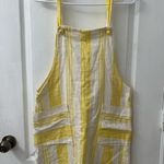 Mango | Two Tone Yellow Linen Overall Dress (Size M) Photo 3