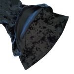 1990s Black Crushed Velvet Collar Keyhole Bell Sleeve Bodycon Sheath Mini Dress Size XS Photo 8