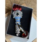 Vintage Large Enamel And Rhinestones 'Lady Liberty' Torch Brooch/Pin Recast Red Photo 1